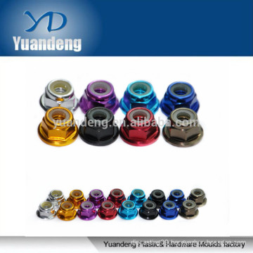 M6 aluminum colored flange lock nut